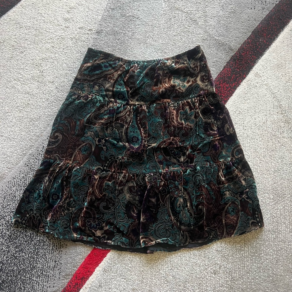 Chadwick’s Velvet Vintage Y2K Boho Tiered Skirt